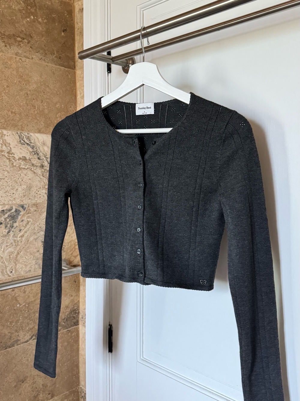 Aritzia New Izzy Cardigan - Heather Charcoal, S